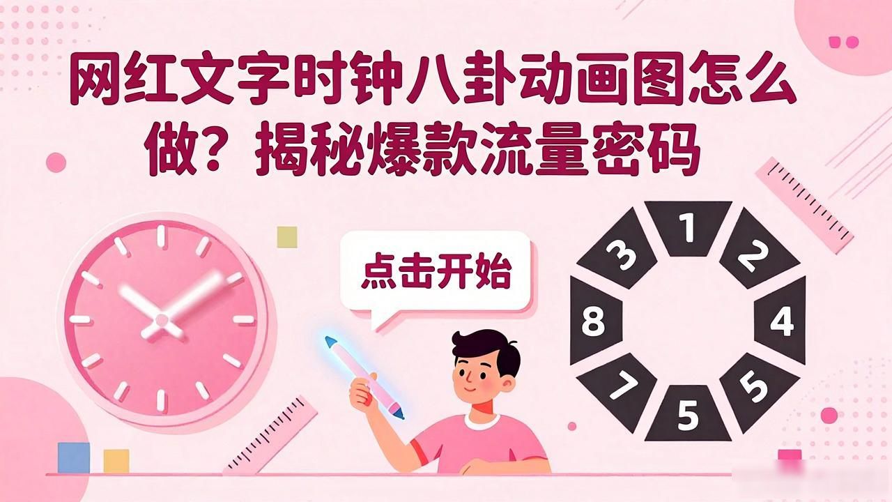 网红文字时钟八卦动画图怎么做？揭秘爆款流量密码